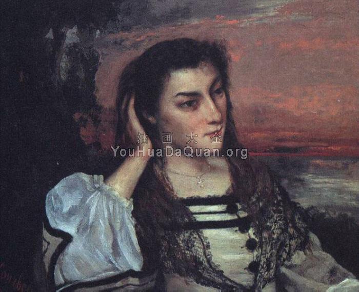Portrait of Gabrielle Borreau( The Dreamer) - 古斯塔夫·库尔贝